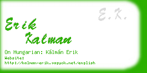 erik kalman business card